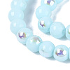Electroplate Opaque Glass Beads Strands EGLA-Q132-6MM-01C-12-3