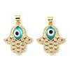 Brass Cubic Zirconia Pendants KK-K338-01G-05-1