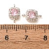 Brass Pave Pink Cubic Zirconia Connector Charms CU-CBAEC99-14S-3