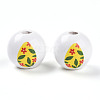 Easter Theme Printed Wood Beads WOOD-T032-22O-3