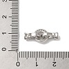 Rack Plating Brass Micro Pave Clear Cubic Zirconia Fold Over Clasps KK-A222-04C-P-3
