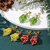 3 Pairs Christmas Bell Brass Dangle Stud Earrings EJEW-MZ00495-1