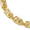 Rectangle Brass Pave Cubic Zirconia Link Chain Bracelets for Women BJEW-P385-05G-07-2