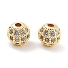 Brass Micro Pave Clear Cubic Zirconia Beads KK-P271-19G-1