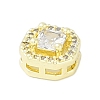 Brass Pave Clear Cubic Zirconia Slide Charms KK-F875-12G-02-2