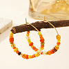 Handmade Glass Seed Beads Christmas Hoop Earrings IE1205-1-1