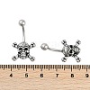 Skull 316 Surgical Stainless Steel Belly Button Rings/Earrings EJEW-G416-04AS-5