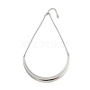 304 Stainless Steel Arc Shaped Pendant Snake Chain Necklaces for Women NJEW-B122-03P-4