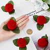 Rose Velvet Ring Box CON-WH0094-11-4