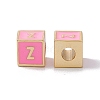 Rack Plating Brass Enamel Beads KK-B060-04G-05Z-1