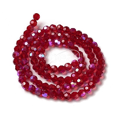 Electroplate Transparent Glass Beads Strands EGLA-A035-T6mm-L07-1