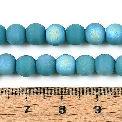 Frosted Opaque Glass Beads Strands GLAA-T032-P6mm-MBB13A-1