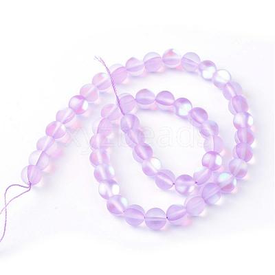 Synthetic Moonstone Beads Strands G-R375-8mm-A02-1