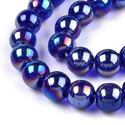 Electroplate Transparent Glass Beads Strands GLAA-T032-T4mm-AB15-1