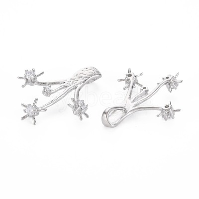 Brass Micro Pave Clear Cubic Zirconia Pendants KK-S356-720B-1