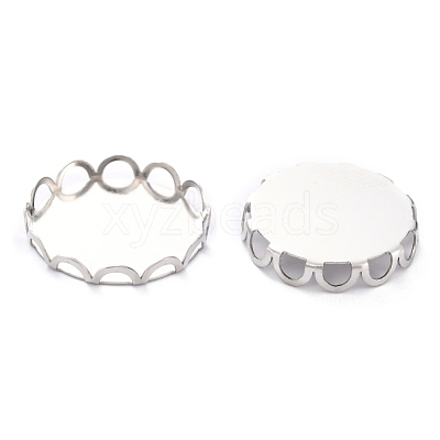 Non-Tarnish 304 Stainless Steel Cabochon Settings STAS-Y001-09E-P-1