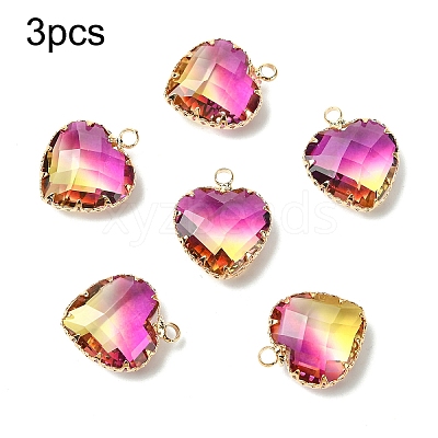 3Pcs K9 Glass Pendants GLAA-YW0004-39E-1