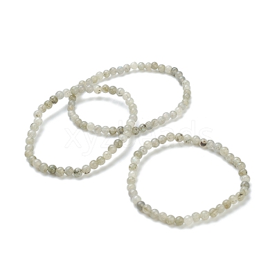 Natural Labradorite Beaded Stretch Bracelets BJEW-A117-A-42-1