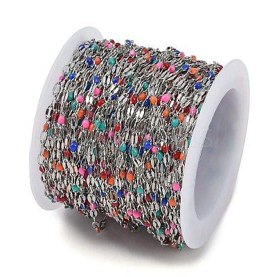 Brass Dapped Chains AJEW-Q153-03P-06-1