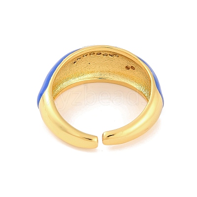 Number 3 Brass Micro Pave Clear Cubic Zirconia Open Cuff Rings RJEW-U009-02F-G-1