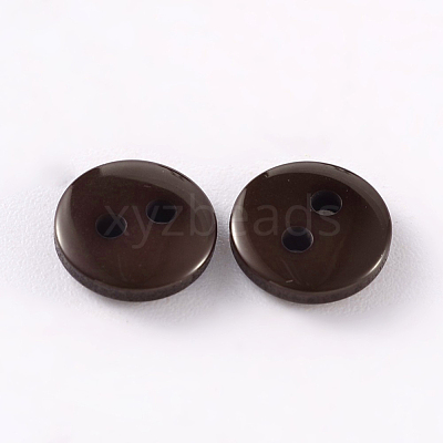 2-Hole Flat Round Resin Sewing Buttons for Costume Design BUTT-E119-24L-02-1