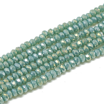 Electroplate Opaque Solid Color Glass Beads Strands X-EGLA-Q112-B13-1