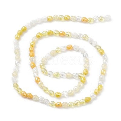 Gradient Color Electroplate Glass Bead Strands X-GLAA-E042-04D-1
