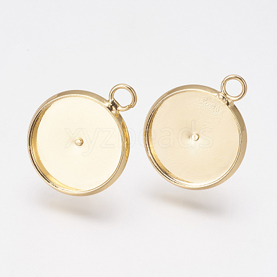 Brass Stud Earring Settings X-KK-G301-01G-1