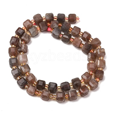 Natural Black Moonstone Beads Strands GG-CBAC972-A07-01-1