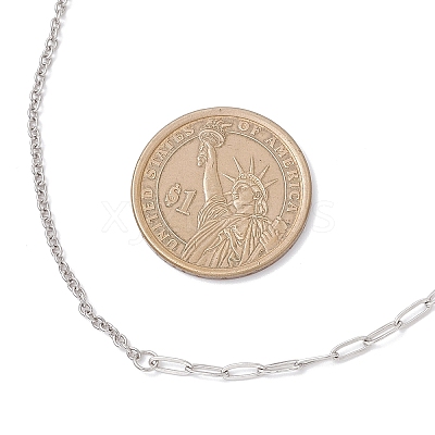 304 Stainless Steel Paperclip Chain Cable Chain Necklaces for Women NJEW-JN05590-1