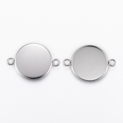 Tarnish Resistant 304 Stainless Steel Cabochon Connector Settings STAS-E146-19P-18mm-1