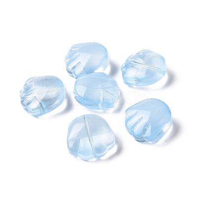 Transparent Spray Painted Glass Beads GLAA-I050-12E-1