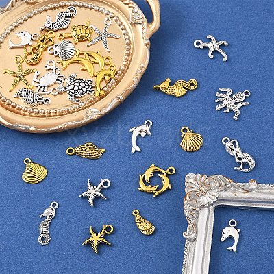 2Bags 2 Colors Tibetan Style Alloy Pendants FIND-YW0007-75-1