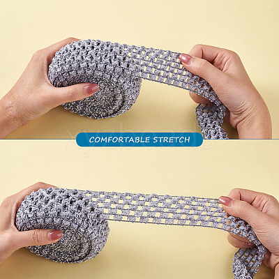 2 Rolls 2 Sizes Polyester Elastic Ribbon EW-TA0001-02H-1