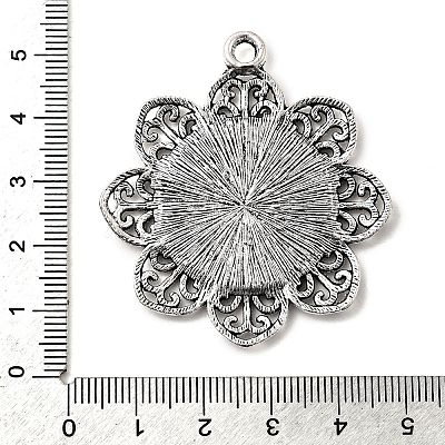 Tibetan Style Alloy Pendant Cabochon Settings TIBE-T003-03AS-NR-1