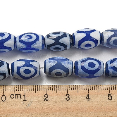 Blue Tibetan Style dZi Beads Strands TDZI-NH0001-C11-01-1
