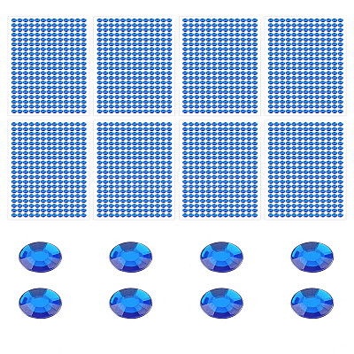 8 Sheets Acrylic Rhinestone Sticker DIY-LP0001-20-1
