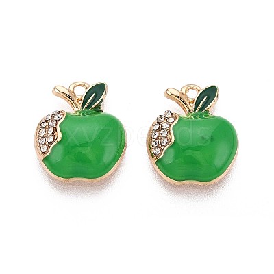 Rack Plating Alloy Crystal Rhinestone Enamel Pendants PALLOY-T091-29B-1