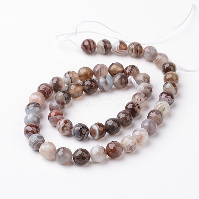 Natural Botswana Agate Bead Strands G-J376-08-8mm-1