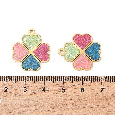 304 Stainless Steel Enamel Pendants STAS-S156-01G-04-1