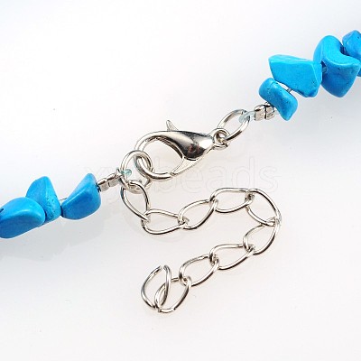 Mixed Gemstone Chips Beaded Anklets AJEW-AN00063-1