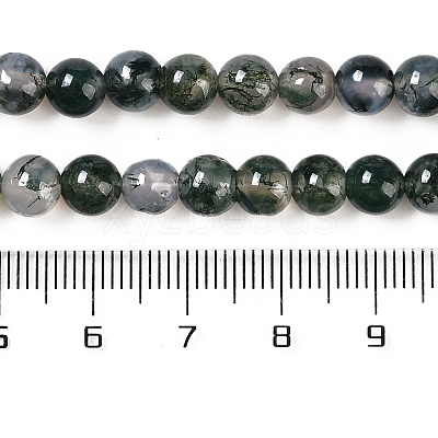 Natural Moss Agate Bead Strands X-G-J358-01-6mm-1