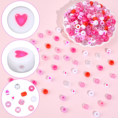 1200Pcs 10 Styles Opaque Plastic and Opaque Acrylic Beads KY-PA0001-15A-1
