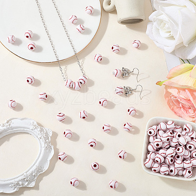 150Pcs Opaque Acrylic Round Beads MACR-PA0001-09B-1