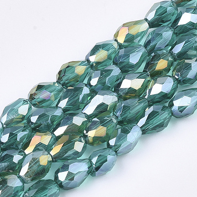 Electroplate Glass Beads Strands EGLA-T013-05D-1