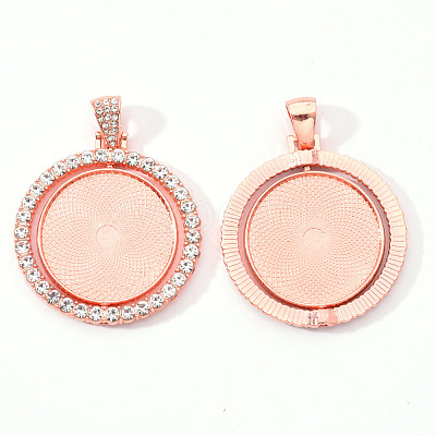 Alloy Pendant Cabochon Settings X-PALLOY-S107-005RG-RS-1