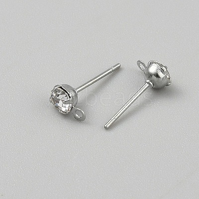Brass Stud Earring Findings KK-WH20004-11A-P-1
