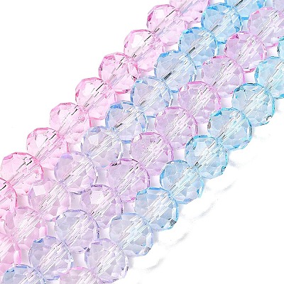 Transparent Painted Glass Beads Strands X1-DGLA-A034-T8mm-A22-1