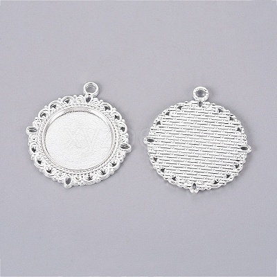 Tibetan Style Alloy Pendant Cabochon Settings LS-TIBE-T003-08S-RS-1