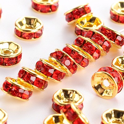 Brass Grade A Rhinestone Spacer Beads RSB039NF-08G-1